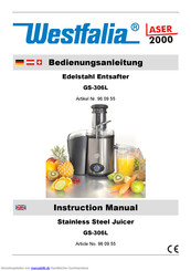 Westfalia GS-306L Bedienungsanleitung