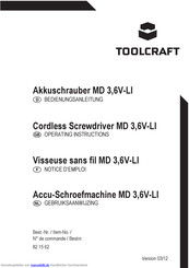 TOOLCRAFT MD 3,6V-LI Bedienungsanleitung