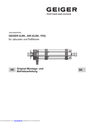 geiger GJ56.. AIR Serie Original-Montage- Und Betriebsanleitung