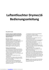 Fral Drymec16 Bedienungsanleitung