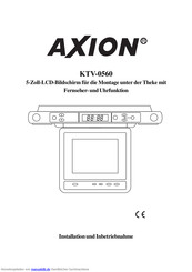 Axion KTV-0560 Installation Und Inbetriebnahme