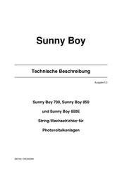 SMA Sunny Boy 850E Technische Beschreibung