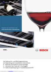 Bosch KSW Serie Gebrauchs- Und Montageanleitung
