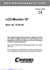 Conrad Electronic 75 06 82 Bedienungsanleitung