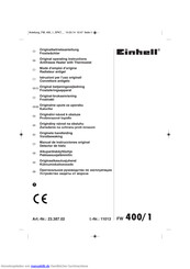 EINHELL FW 400/1 Originalbetriebsanleitung