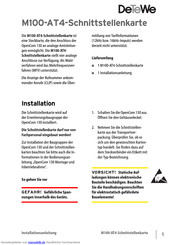 DETEWE M100-AT4 Installationsanleitung