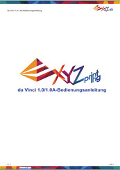 XYZprinting da Vinci 1.0 Bedienungsanleitung