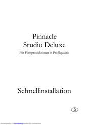Pinnacle Studio Deluxe Schnellinstallationsanleitung