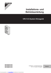 Daikin VRV IV-S RXYSQ5TAY1B Installation Und Betriebsanleitung