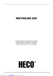 Heco NEW PHALANX 203F Bedienungsanleitung/Garantieurkunde