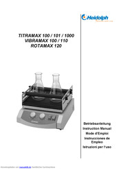 Heidolph Titramax 101 Betriebsanleitung
