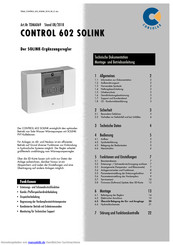 Consolar CONTROL 602 SOLINK Montage- Und Betriebsanleitung