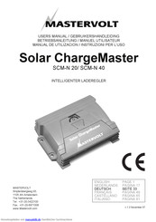 Mastervolt Solar ChargeMaster SCM-N 20 Betriebsanleitung