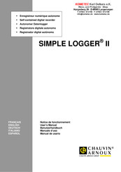 Chauvin Arnoux SIMPLE LOGGER II Benutzerhandbuch