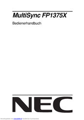 NEC MultiSync FP1375X Bedienerhandbuch