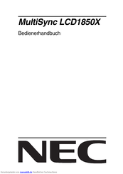 NEC MultiSync LCD1850X Bedienerhandbuch