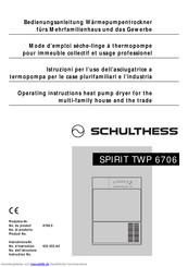 Schulthess SPIRIT TWP 6706 Bedienungsanleitung