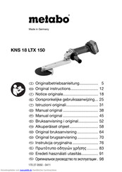 Metabo KNS 18 LTX 150 Originalbetriebsanleitung