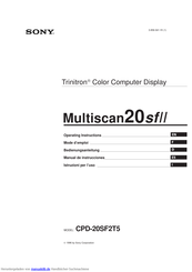 Sony Trinitron Multiscan20sfII Bedienungsanleitung