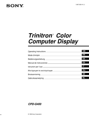 Sony Trinitron CPD-G400 Bedienungsanleitung