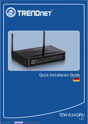 TRENDnet TEW-634GRU Schnellinstallationsanleitung