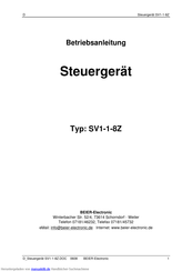 BEIER-Electronic SV1-1-8Z Betriebsanleitung
