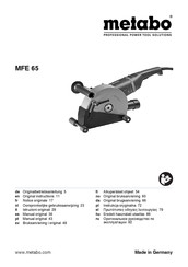 Metabo MFE 65 Originalbetriebsanleitung