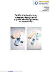 PCE Instruments RH5 Bedienungsanleitung