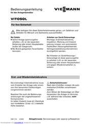 Viessmann Vitosol Bedienungsanleitung Für Den Anlagenbetreiber
