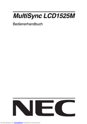 Nec MultiSync LCD1525M Bedienerhandbuch
