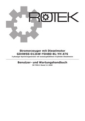 Rotek GD4WSS-012kW-YD480-BL-YH ATS Benutzer- Und Wartungshandbuch