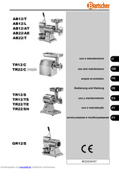 Bartscher TR22/SN Bedienung Und Wartung