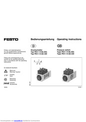 Festo Druckschalter PEV-1/4-B 10773 Pressure Switch Vakuumschalter 1-12 bar 