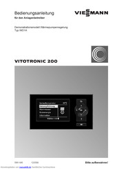 Viessmann VITOTRONIC 200 Typ WO1A Bedienungsanleitung Für Den Anlagenbetreiber
