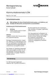 Viessmann LON Montageanleitung Für Die Fachkraft