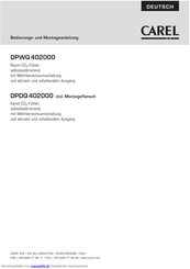 Carel DPWQ402000 Bedienungs- Und Montageanleitung