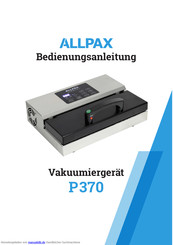 Allpax P 370 Bedienungsanleitung