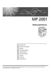 Ricoh MP 2001 Bedienungsanleitung
