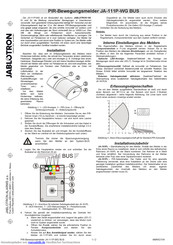 Jablotron JA-111P-WG Installationsanleitung