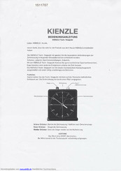 Kienzle 1511707 Bedienungsanleitung