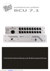 musikelectronic geithain BCU 7.1 Technische Beschreibung Und Bedienungsanleitung