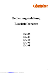 Bartscher 104395 Bedienungsanleitung