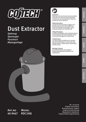 CO/Tech Dust Extractor RDC100J Bedienungsanleitung