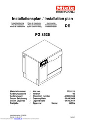 Miele professional PG 8535 Installationsplan