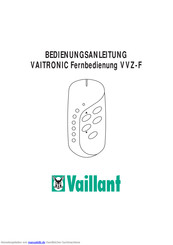Vaillant VAITRONIC VVZ-F Bedienungsanleitung