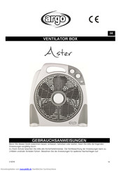 Argo Aster Gebrauchsanweisung