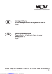 Wolf BPH25 Montageanleitung