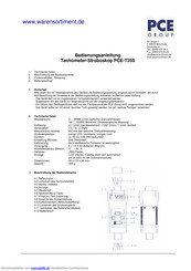Pce Group PCE-T259 Bedienungsanleitung