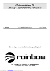 Rainbow KW 4V8 Einbauanleitung