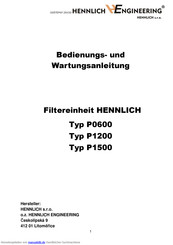 Hennlich P1200 Bedienungs- Und Wartungsanleitung